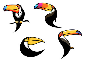 Funny toucan mascots and symbols © Vector Tradition
