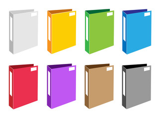 Colorful Illustration Set of Office Folder Icons
