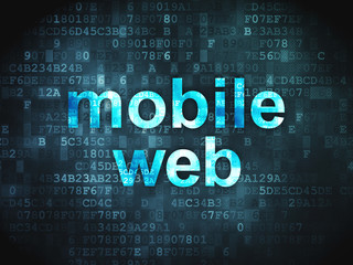 Obraz premium Web design SEO concept: Mobile Web on digital background
