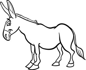 farm donkey cartoon for coloring book