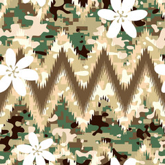 Modern seamless chevron camouflage pattern background