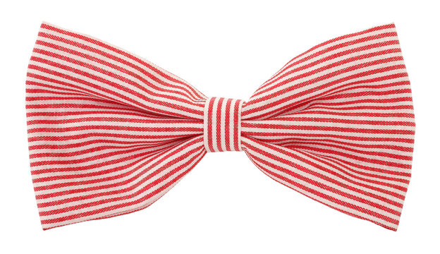 Red white striped bow tie