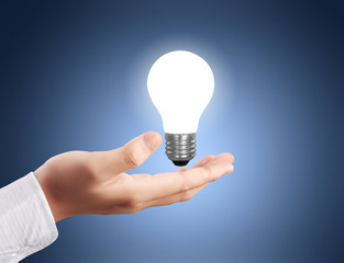 Light bulb in hand