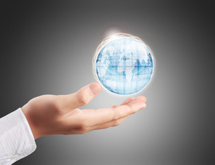 Globe ,earth in hand