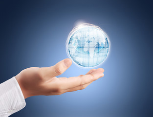Globe ,earth in hand
