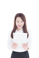 Fototapeta premium タブレットPCを使う女性
