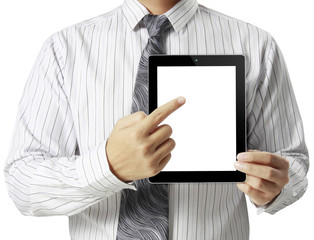 touch- tablet in hands