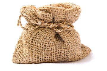 burlap sack clay pots