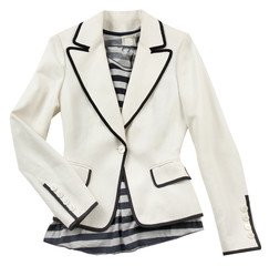 White blazer with striped t shirt
