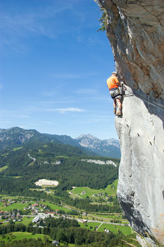 Kletterer, Ewige Wand, Bad Goisern, Salzkammergut
