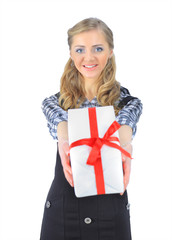 Shopping woman walking and holding bags