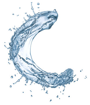 Water splashes letter C
