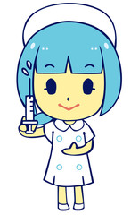 注射器を持ったナース
