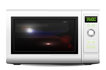 Fototapeta premium realistic illustration of the microwave oven