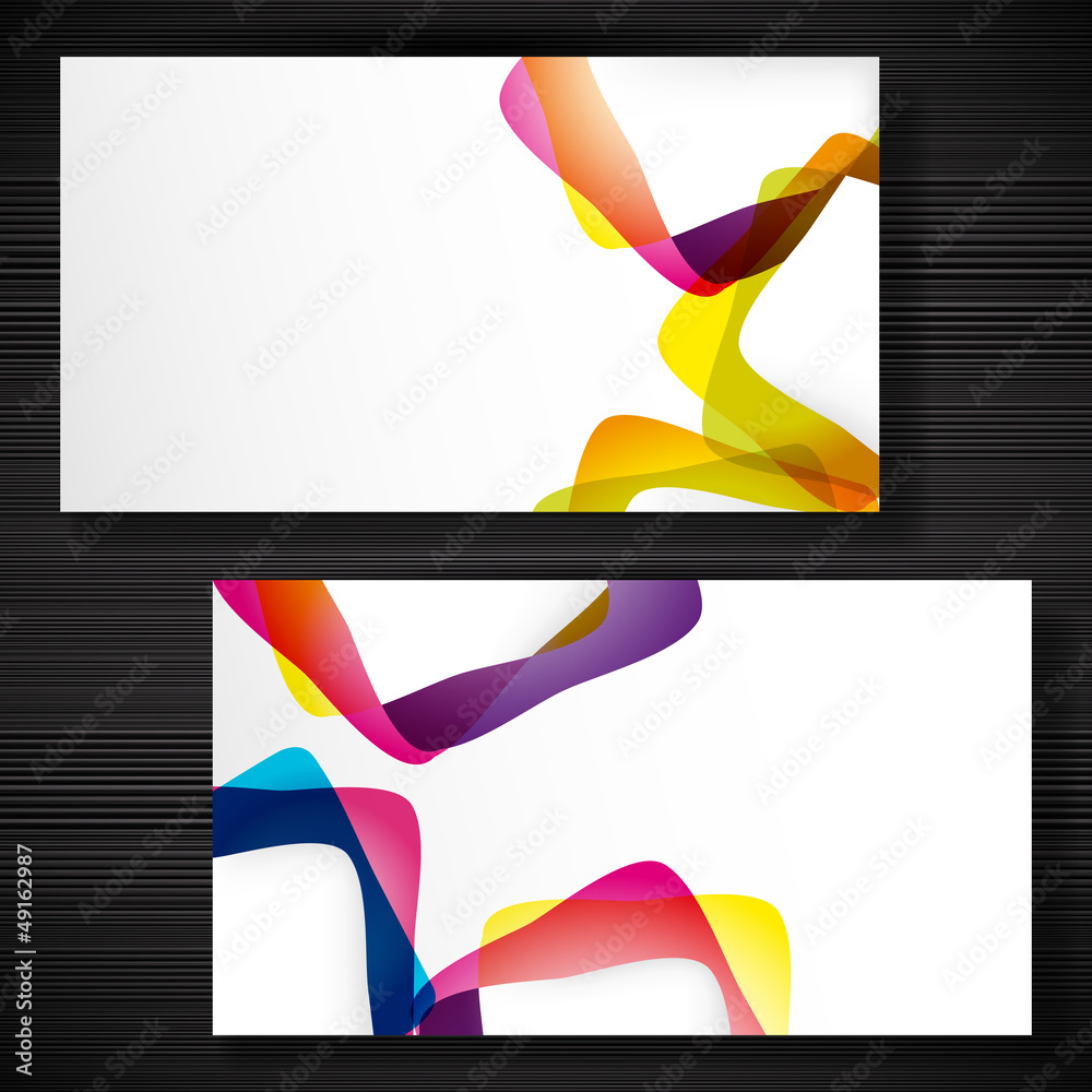 Wall mural abstract business-card with forms of empty frames for your card