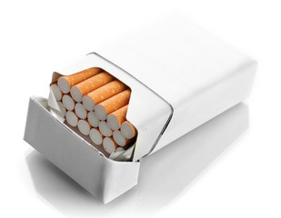 Box of cigarettes, isolated on a white