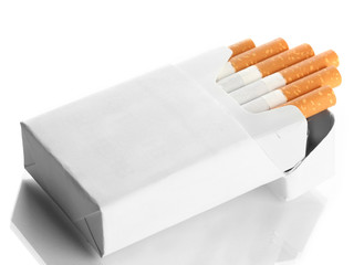 Box of cigarettes, isolated on a white