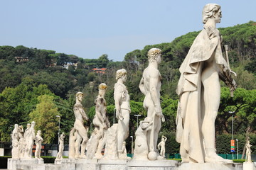 Marble statues in Rome, Italy