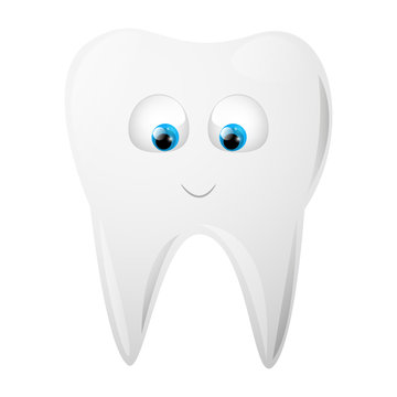 Tooth character isolated on white