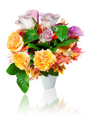 colorful autumn flower bouquet arrangement centerpiece in vase i