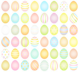 48 Easter Eggs Pattern Pastel
