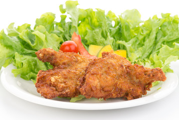 フライドチキンと野菜