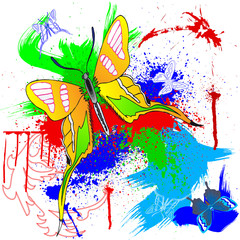 paint and butterfly