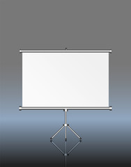 blank roll up display, roll up, silver screen, free copy space