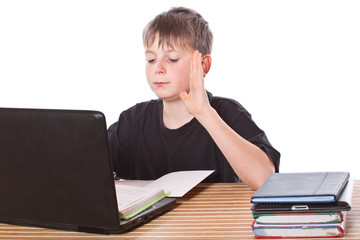 schoolchild learns lessons