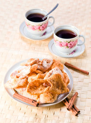 pastry with sugar and cinnamon