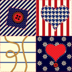 Obraz premium pattern in nautical style