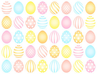 40 Easter Eggs Pattern Pastel Blue