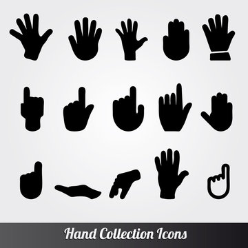 Human Hand collection, icons set vector