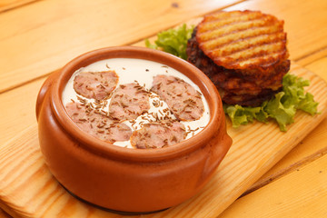 potato pancakes with sauce