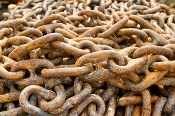 Rusty chain for mooring