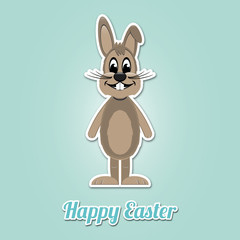 happy easter brown bunny