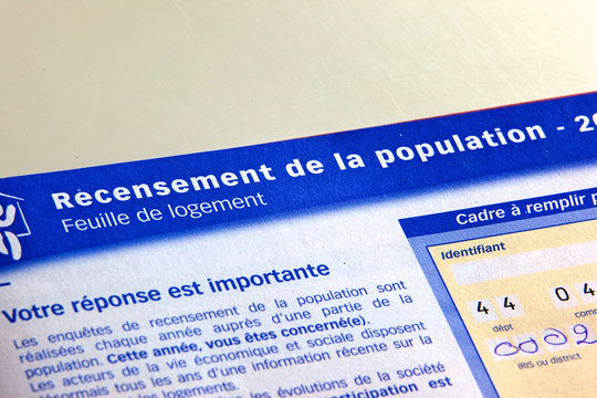 document de recensement de la population française