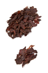 Sliced biltong (dried beef jerky) .