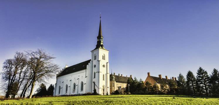 Brahetrolleborg castle west of Faaborg, Denmark