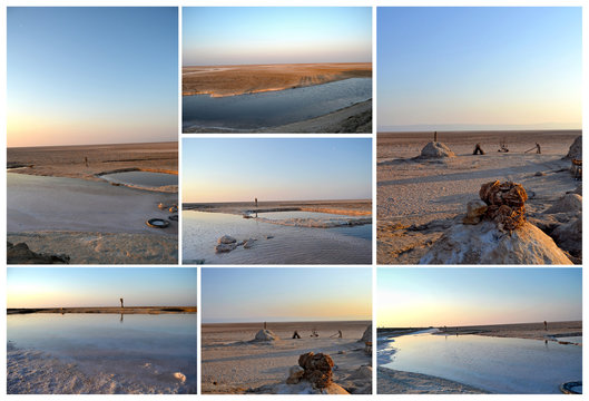 Chott el-Jerid, Tunisia's salt lake bordering the Sahara desert