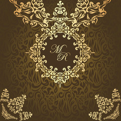 Vintage seamless floral background with an elegant lace frame
