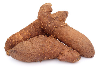 Dioscorea bulbifera or Air potatoes over white background