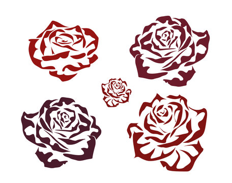 Rose . icons .tattoo .