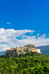 Fototapete Rund Schöne Aussicht auf die antike Akropolis, Athen, Griechenland © MF
