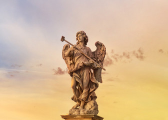 statue of an angel of Castel Sant'Angelo, Rome - obrazy, fototapety, plakaty