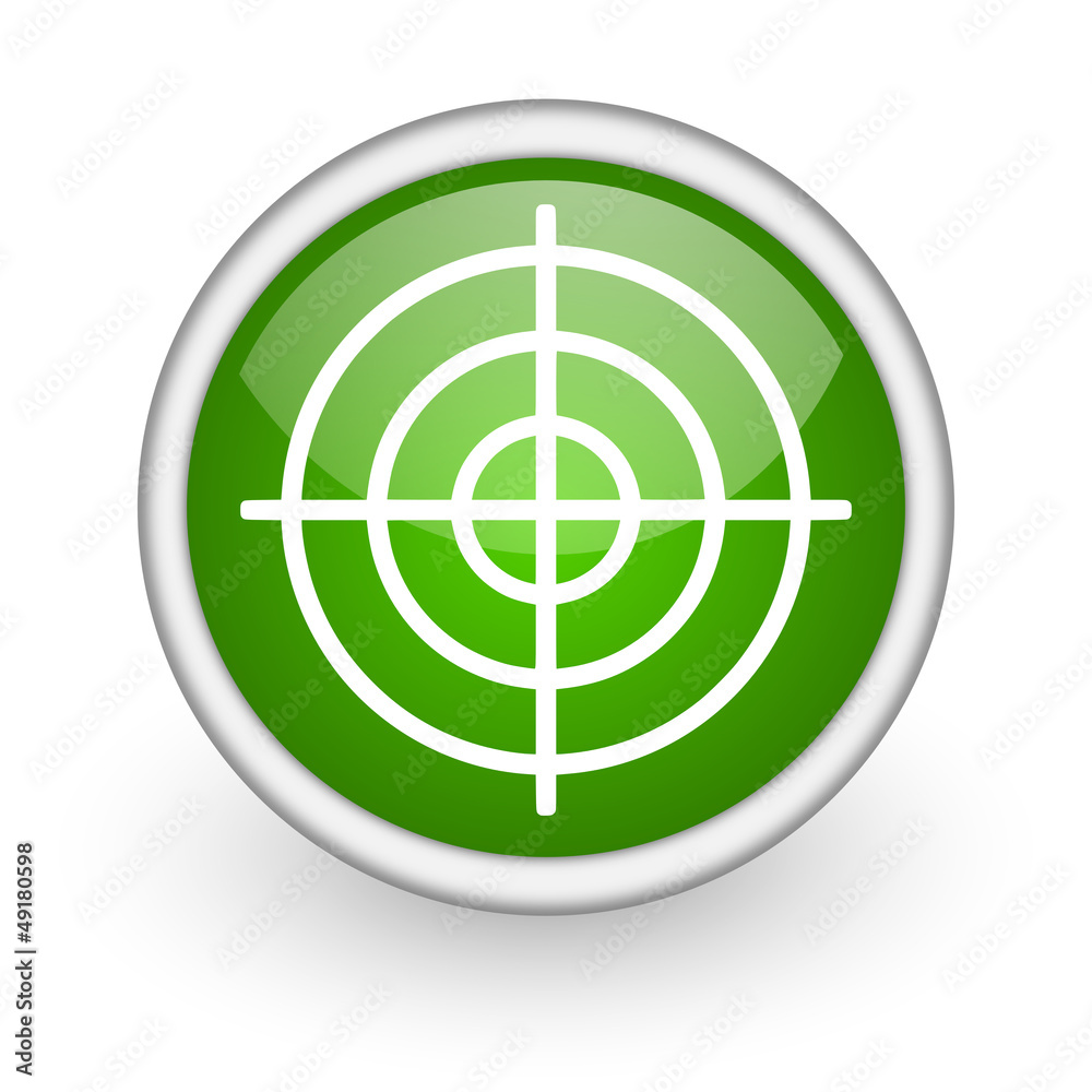Aufkleber target green circle glossy web icon on white background