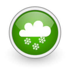 weather forecast green circle glossy web icon