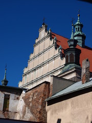 Facade of Dominican church, Lublin, Poland