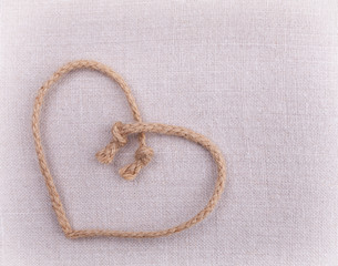 A love heart made of string