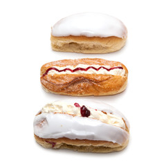 Iced bun's isolated on a white background.